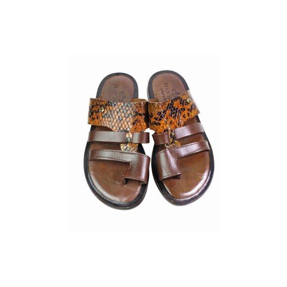 Carter Mens Italian Brown Leather Sandals shoes